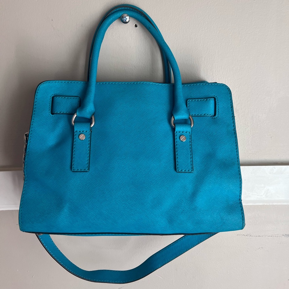 MICHAEL KORS AQUA HAMILTON SATCHEL TOTE - Picture 3 of 5